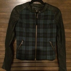 The Limited faux leather plaid jacket
